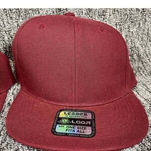 Leader Of Generation Snapback Hat Mens OSFA Burgundy Maroon Plain Flat Brim Cap